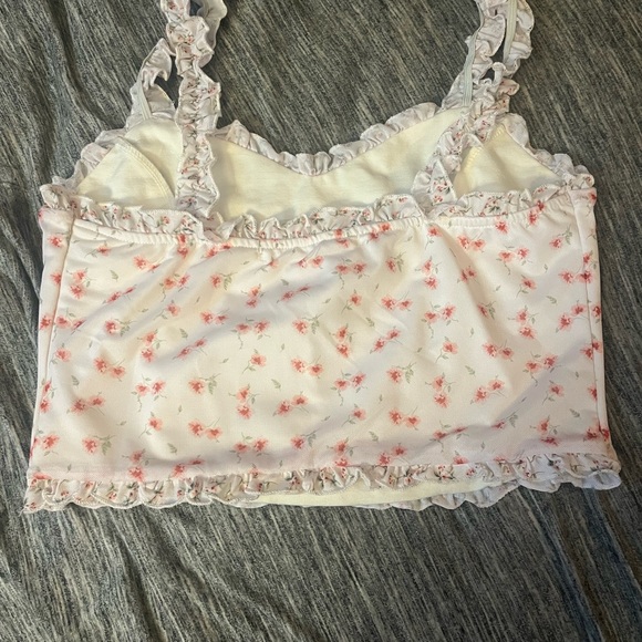 Altar’d State Floral Ruffle Strap crop Top - Picture 3 of 4